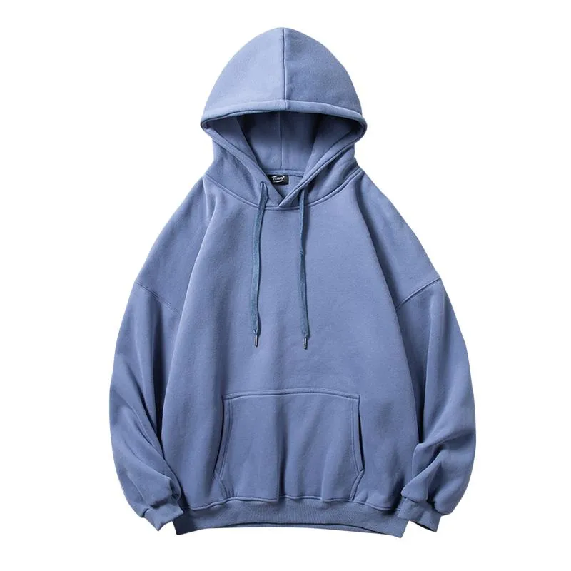 Erkek Hoodies Sweatshirts Erkekler Hip Hop Büyük Boyu Uzun Kollu Düz Renk Serbest Stil Spor Giyim Kültürü Kapüşonlu Takip Dış Giyim Üstleri