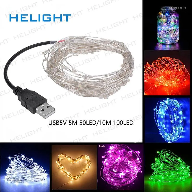 Cordes USB 5V IP65 5M 50LED / 10M 100LED Fée Chaîne Vacances Lumière De Noël Pour La Fête De Mariage Maison Carré Décoration Led Lumières