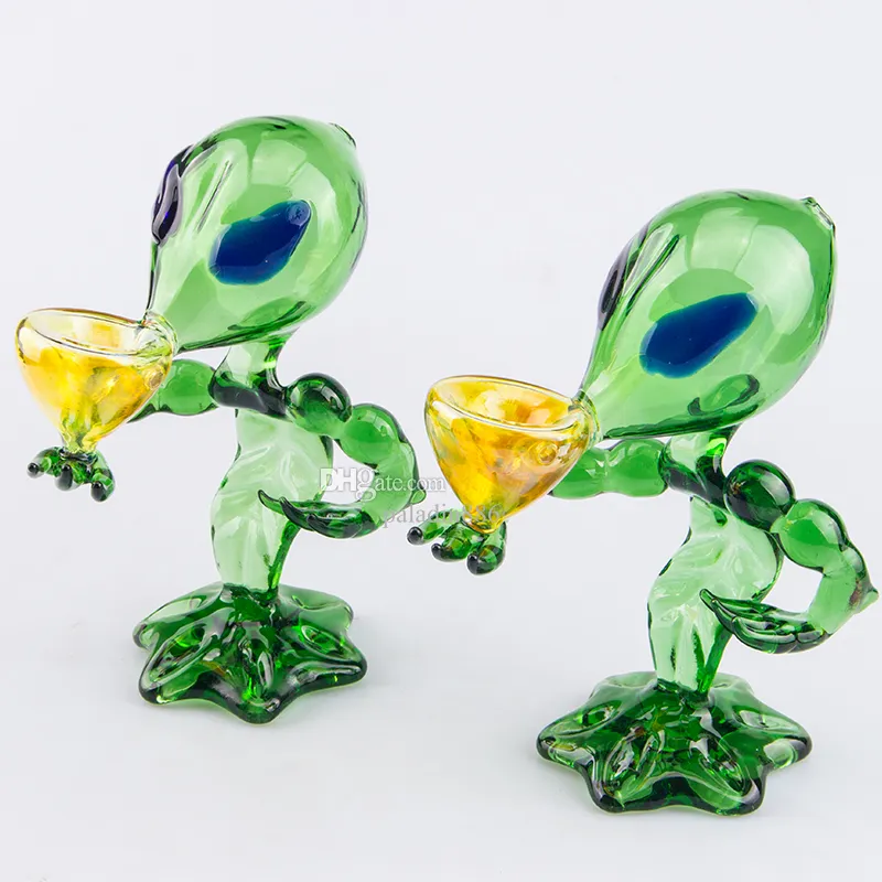 Paladin886 DA011 Alien Pipes À Fumer Environ 6,1 Pouces De Hauteur Tabac Dab Rig Pipe En Verre Flux D'air Lisse