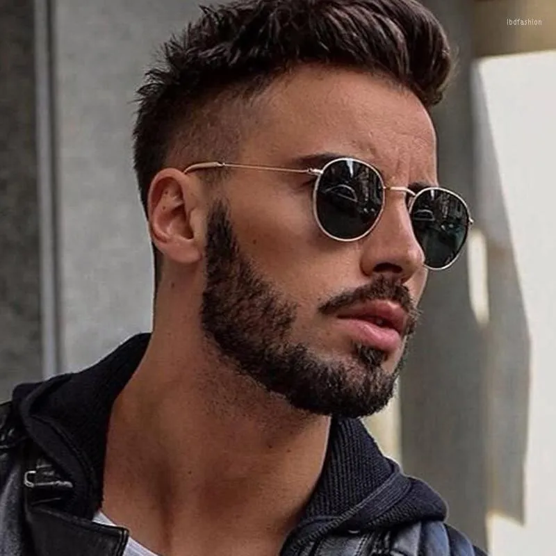 Lunettes de soleil Vintage polarisées homme marque de mode concepteur lunettes de soleil mâle classique rond luxe noir pilote nuances