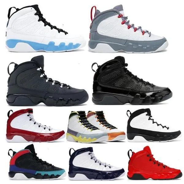 5 Estrellas DH Jumpman 9 9s Retro Og Hommes Chaussures De Basket Ball Particule Gris Feu Rouge
