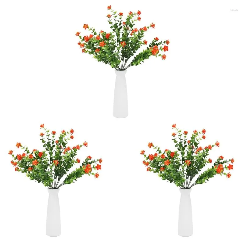 Flores artificiales, plantas artificiales para el aire libre, resistentes a  los rayos UV, arbustos verdes de plástico sintético, para interior y