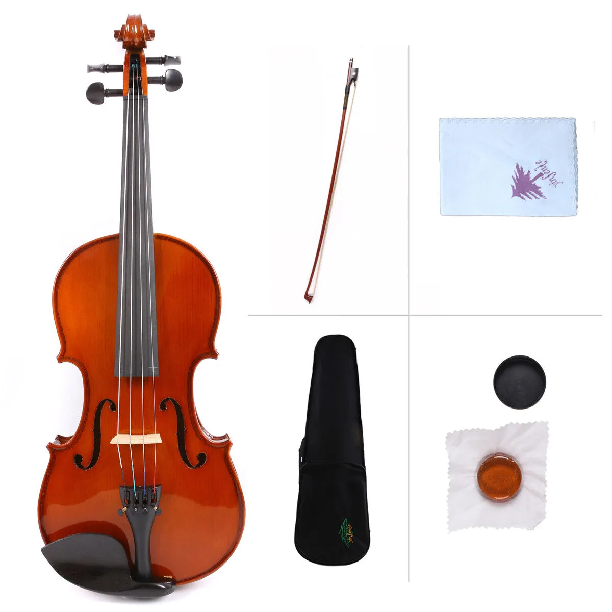 Yinfente Acoustic Viola 14 pouces érable + épicéa fait à la main étui gratuit + arc colophane