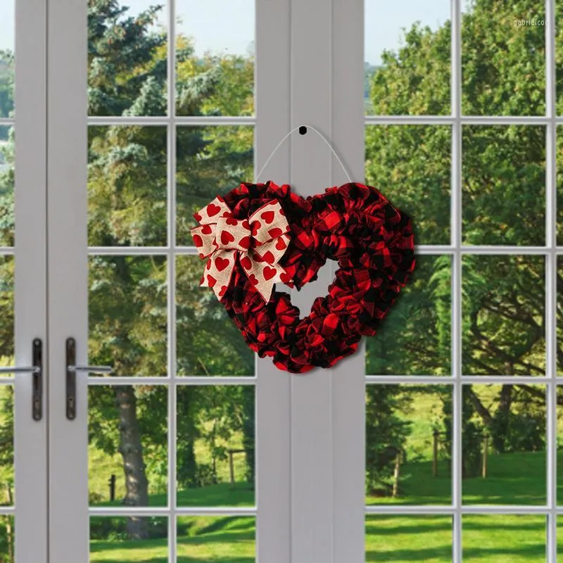 Dekorative Blumen, herzförmiger Valentinstagskranz, Weihnachtsdekoration für die Haustür, für Fenster, Wand, Hochzeiten im Innen- und Außenbereich