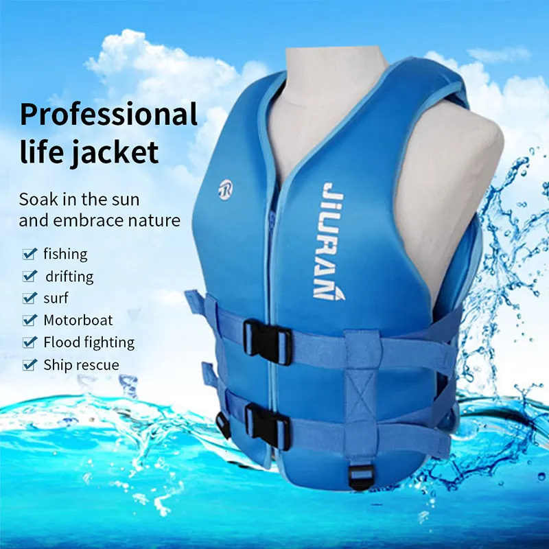 Life Vest Buoy Life Jacket Neoprene Safety Life Vest Water Sports Fishing Kayaking Boating Swimming Drifting Safety Vest for Adult Children 230515