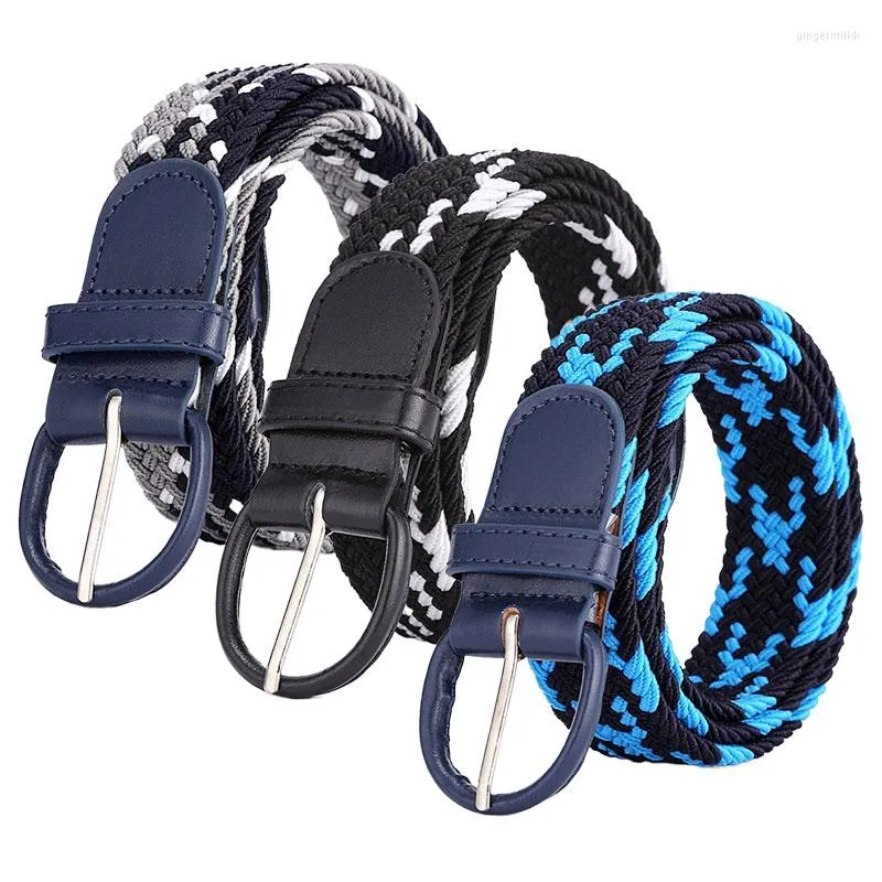 Riemen dames elastische riem blauw grijs twilling casual voor mannen zwart ademende student geweven leer