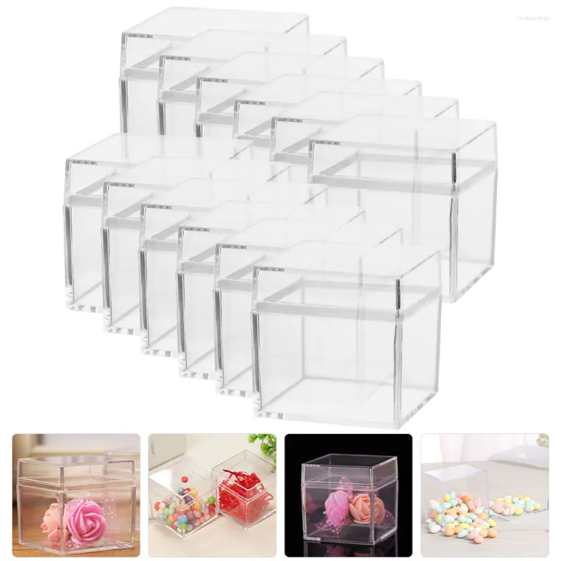 Geschenkwikkeling 12 PCS speelgoedcontainers doorzichtige plastic dozen Cupcakes Sieraden Wedding Box Cookie Wikkel