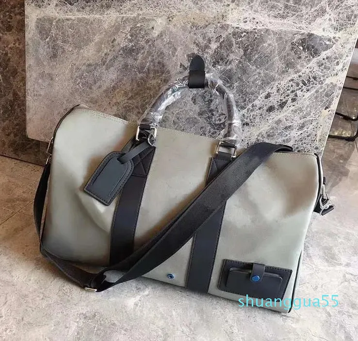 Designer-bagage rese påse titanlegering 47 cm duffel handväskor pursar män duffle ryggsäckar på handväska