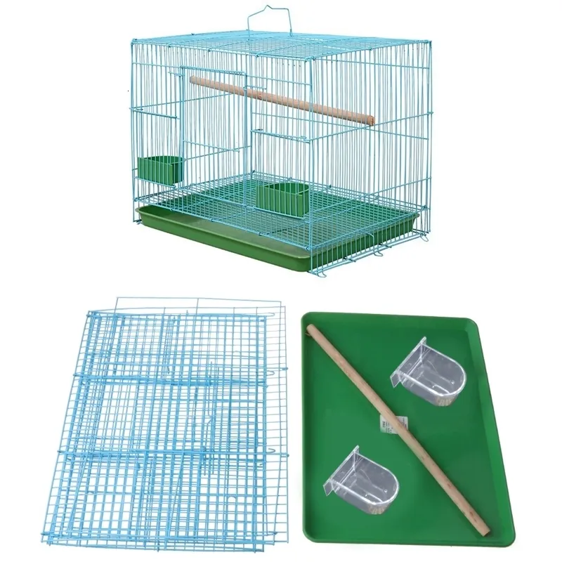 Bird Cages s Parakeet Parrot Bird Cage Pet Wire Rectangular Small Cage for Small Birds and Canaries Rekord Equipped Feeders 230516