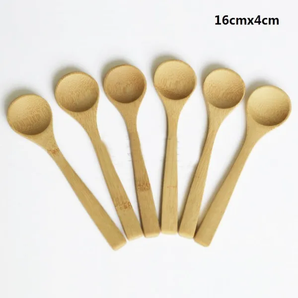 8 Size Small bamboo Spoons Natural Eeo-Friendly Mini Honey Spoons Kitchen Mini Coffee Teaspoon Kids Ice Cream Scoop 9~16cm