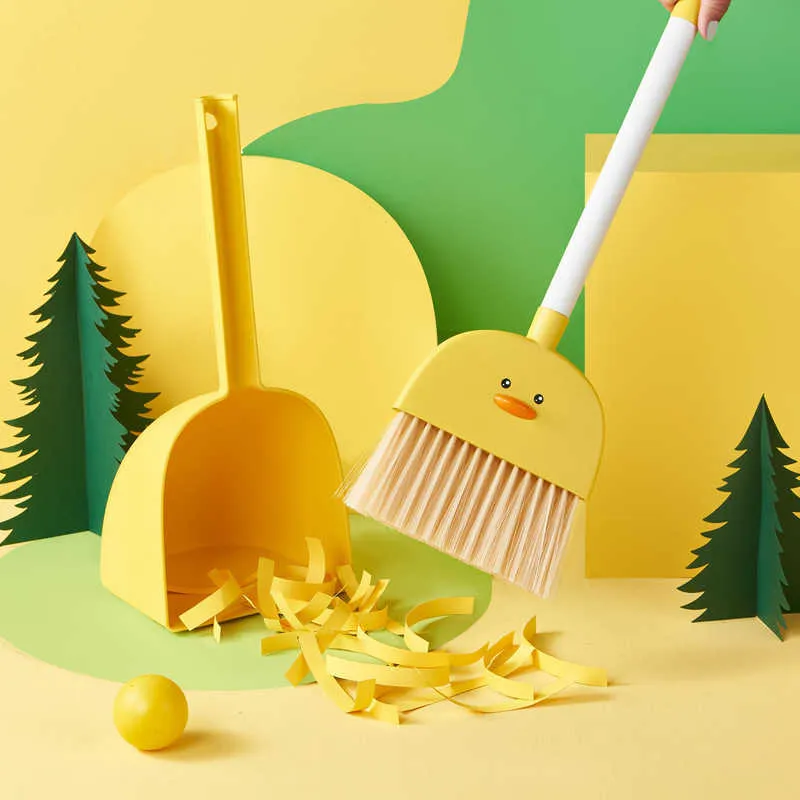 Set De Limpieza Infantil – Escoba, Recogedor Y Fregona – Tamaño Mini Para Niños De 3 A 8 Años – Verde Y Resistente
