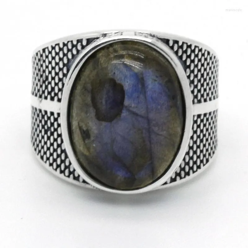 Bagues de cluster 925 bague en argent Sterling pour hommes avec pierre de lune naturelle doigt turquie à la main pierre précieuse thaïlandaise pour les femmes bijoux fins