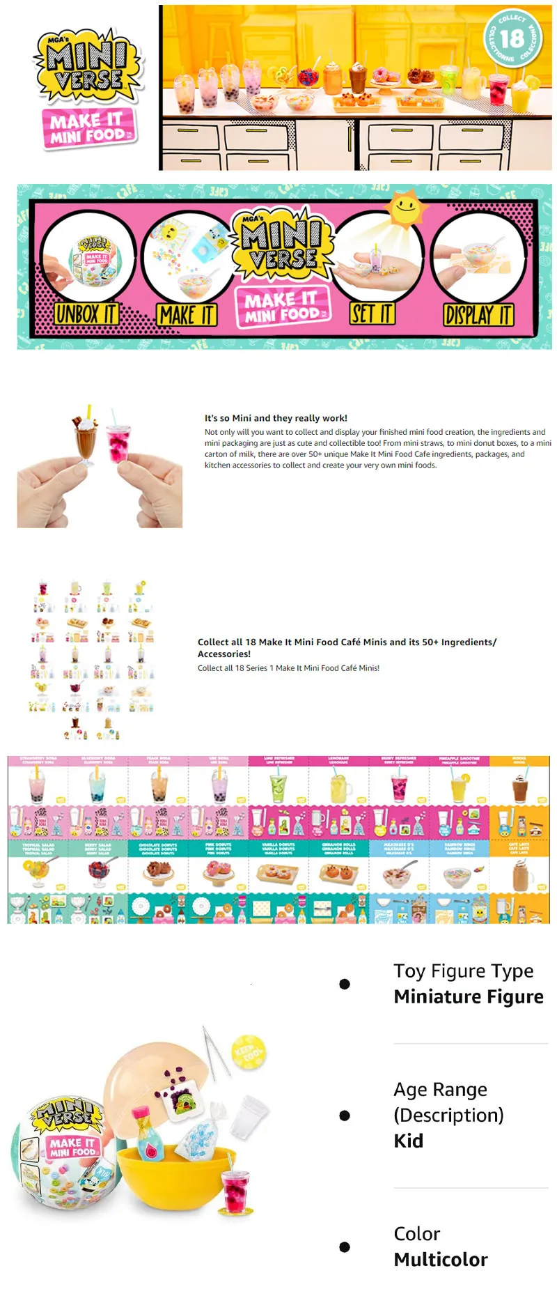 Miniverse Make It Mini Food Diner Series 1 Minis DIY Play Collectors Blind  Box Food Cafe Micro Toy Model