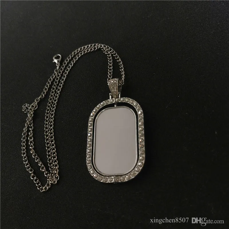 Sublimation Rotation Double Sided Necklace/pendant/mom Sublimation Necklace/  Blank Sublimation Pendants/silver Sublimation Necklace 