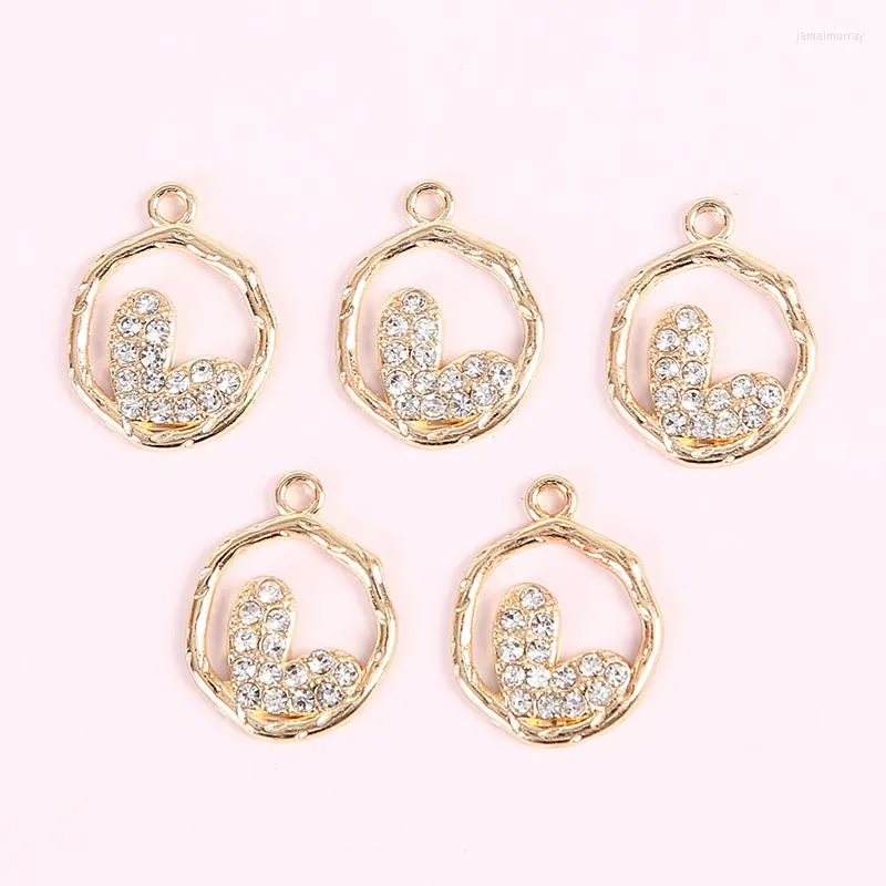 Charms 10pcs 18 19mm Fiore Anello Amore Pendente in lega Accessori Collana Orecchini Fai da te Fatti a mano all'ingrosso per la creazione di gioielli