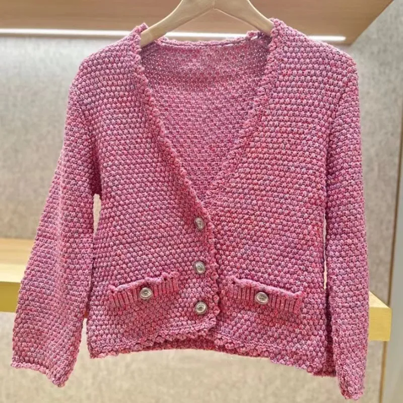 Women's Knits & Tees M-aje Woman's Vintage pattern collar Knit cardigan coat