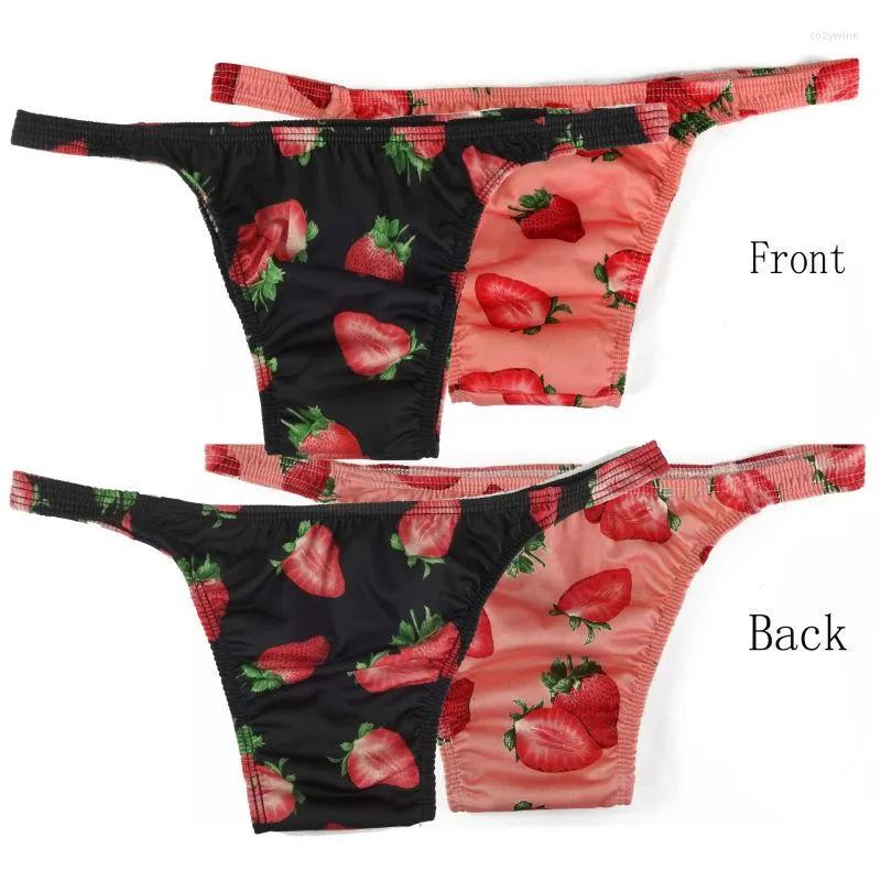 Underpants Super Low Rise Mens Underwear G2134 Flat Front Seamless Bikini Floral Prints