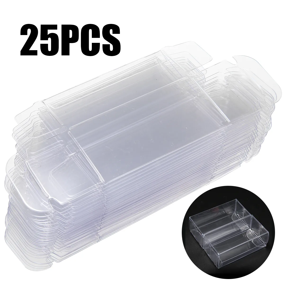 Gift Wrap 25Pcs 1/64 Model Car Toy Display Box 30x40x82mm Transparent Storage Holder Clear Box Case Diecast Model Toy Car Boxes Accessory 230516