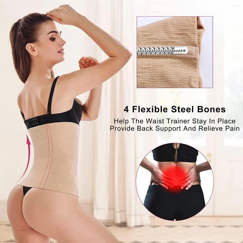 2 In 1 Womens Back Support Body Shaper: Waist Trainer, Tummy Tuck