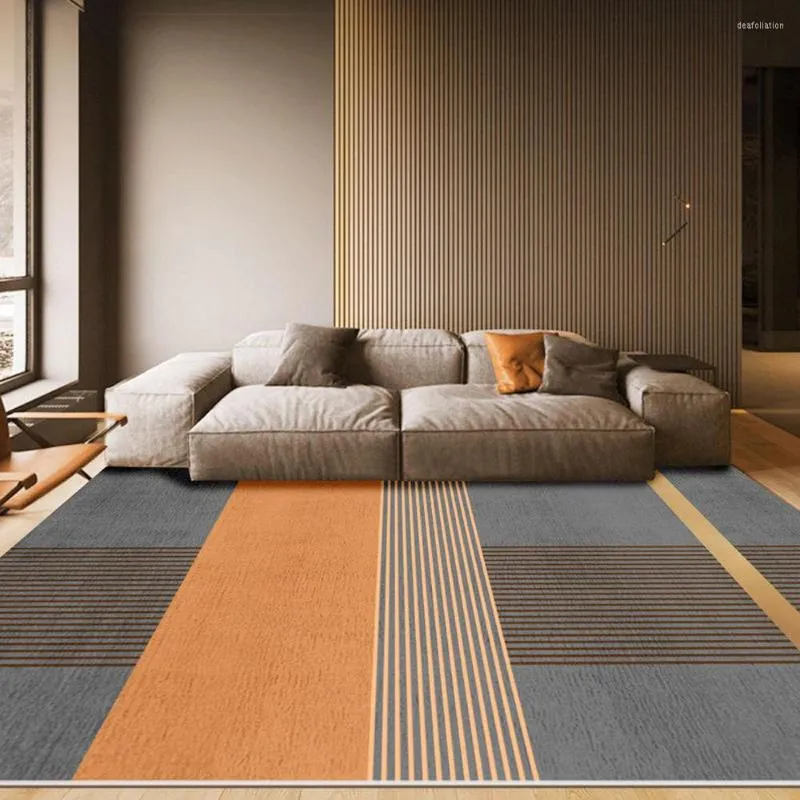 Tapetes de tapetes modernos laranja simples para sala de estar grande área grande área luxuosa decoração de tapete espessada tapete espessado