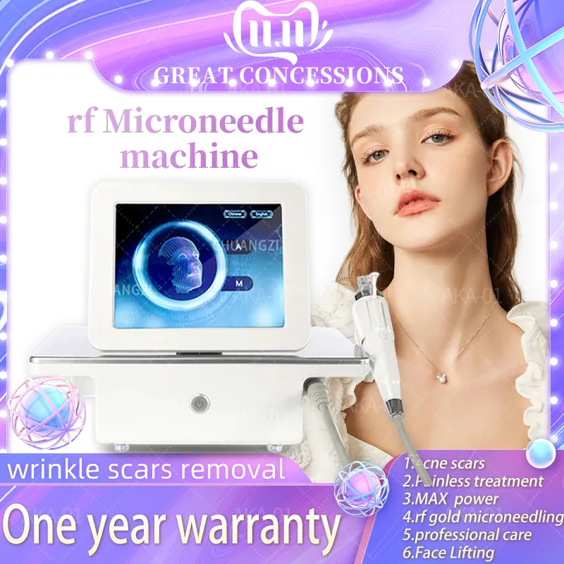 RF-Mikronadelmaschine Microneedling Fractional RF Faltenentfernung Schönheitsmaschine Gesichts-Akne-Narben-Behandlung