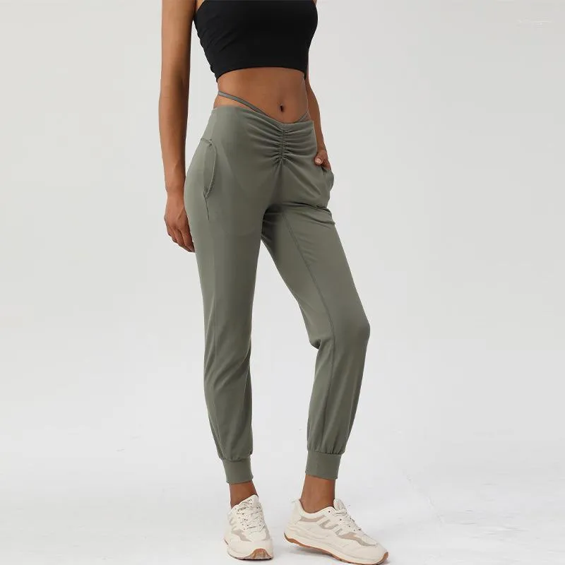 Active Pants Sexiga kvinnors joggar Hög midja Nylon Athletic Sweatpants Leggings avsmalnande lounge för träning Yoga Running