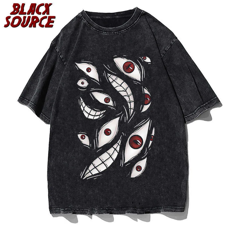 T-shirty męskie Hip Hop Harajuku T-shirt Streetwear Anime Eye Printed T Shirt Men Cotton swobodne koszulka Summer Leth Short Sleeve Tops Tees J230516