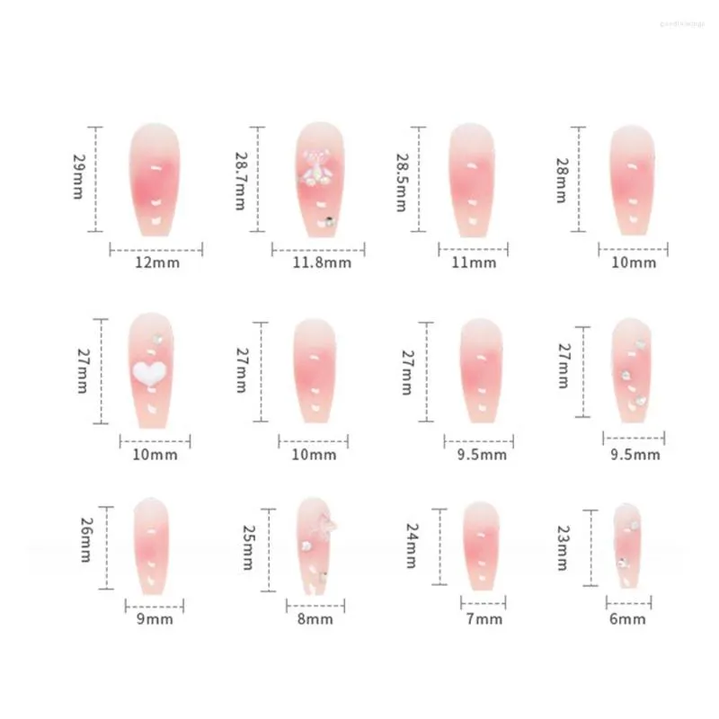 Valse nagels volledige dekking schattig beren ontwerp zoete stijl 24 stks patch voor vrouwen mode c44