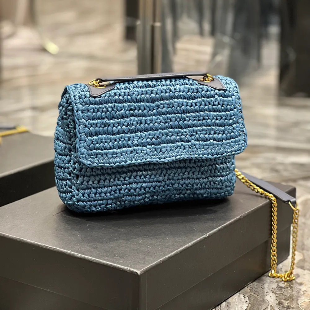Famoso borsa di design borsa di alta qualità borsa a tracolla singola borsa da spiaggia borsa di paglia moda donna pochette