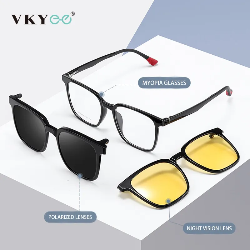 Occhiali da lettura VKYEE Clip magnetica su occhiali miopia ottica per uomo Occhiali da sole polarizzati Occhiali da lettura per visione notturna TJ2190 230516