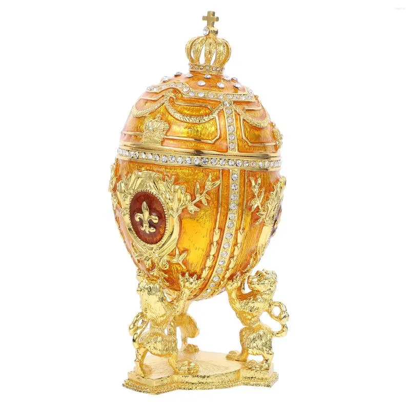 Подарочная упаковка свадебная декор Faberge Egg Brinket Box Эмалированные пасхальные коробки кольцевой держатель с петлями украшенные украшениями