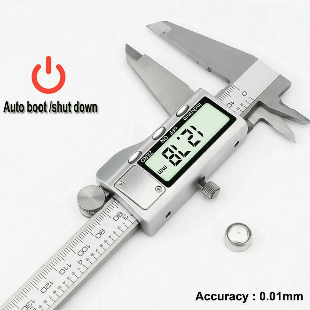 Vernier Calipers 6 "150mm 스테인리스 스틸 Vernier Caliper 전자 측정 도구 정확도 0.01mm 디지털 눈금자 측정 도구 230516