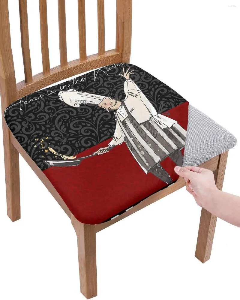 Elastic Chair Cover Amazon Black And White Chefs Kitchen Food Retro