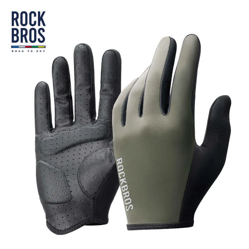 Sporthandskar Rockbros Road to Sky Cycling Gloves Full Finger Cykelhandskar MTB Bike Men Women Gym Motorcykel Riding Batta cykelhandskar P230516