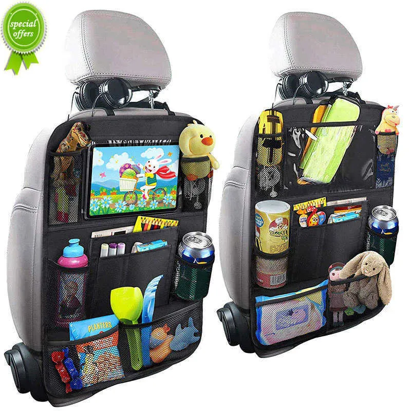 Nueva gran oferta, 1 pieza, organizador de coche, multibolsillo, bolsa de bolsillo para teléfono de coche, organizador de asiento trasero de coche, bolsa de almacenamiento colgante protectora