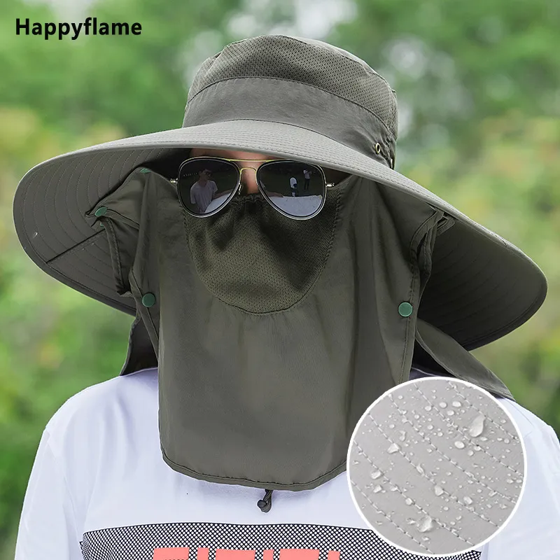 14CM Wide Brim Packable Bucket Hat With Removable Mask For Men And Women  Sun Protection, Fishing Cap, Mountaineering Hat From Mang05, $9.92