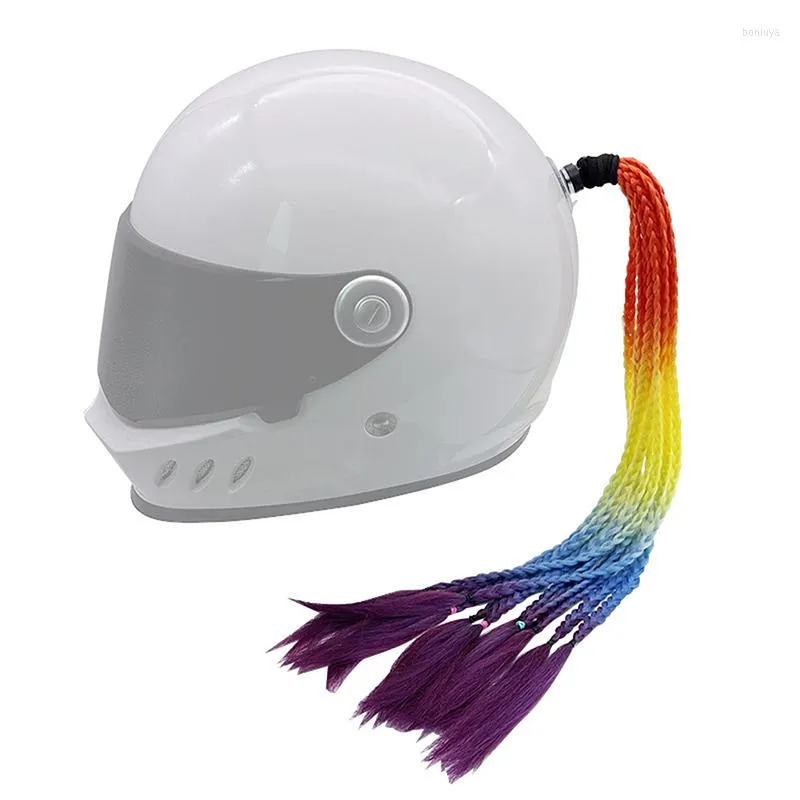 Cascos de motocicleta 1 pieza 55CM casco trenza coleta coleta para mujer moto coletas trenzas con ventosa
