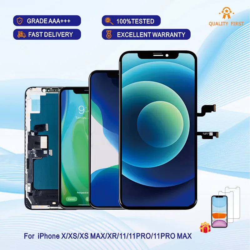 도매 jk incell 품질 AAA +++ 패널 LCD IPhone XS를위한 LCD 디스플레이 Max Touch Digitizer 프레임 어셈블리 교체가있는 완전한 화면