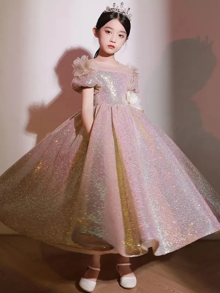 Gorgeous Flower Girl Dresses Scoop Neck Sequined Beaded Pageant