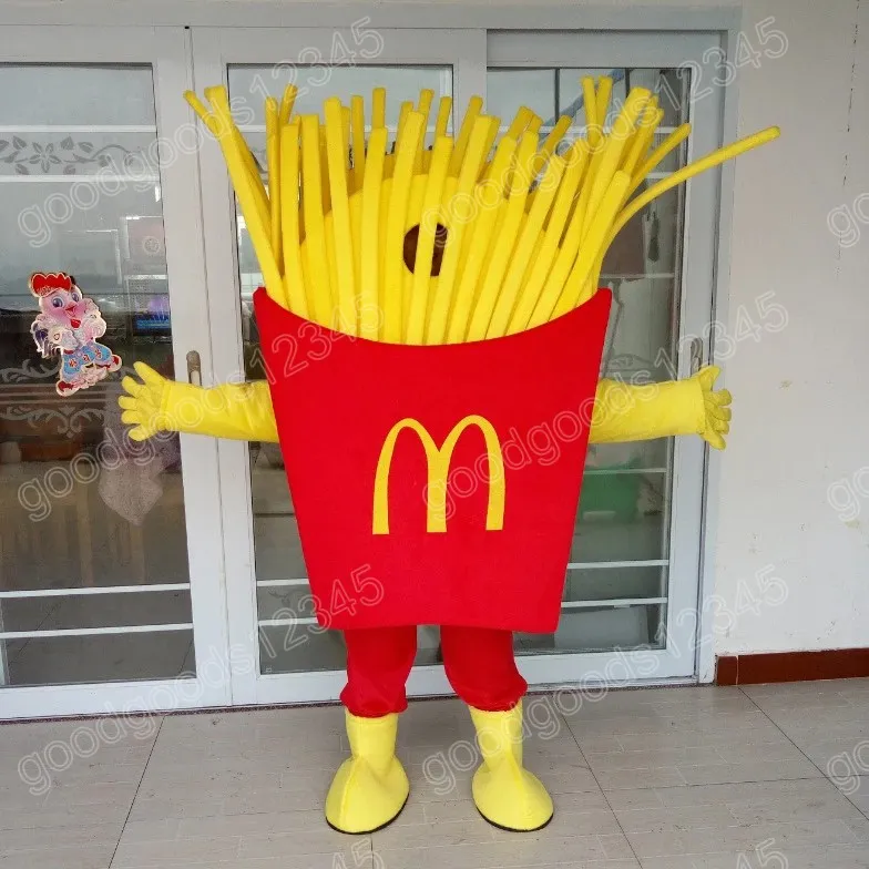 Bespaar veel op bulk Friet Kostuum Halloween French Fries Mascot Costumes  Christmas Party Dress Cartoon Character Carnival Advertising Birthday Party 