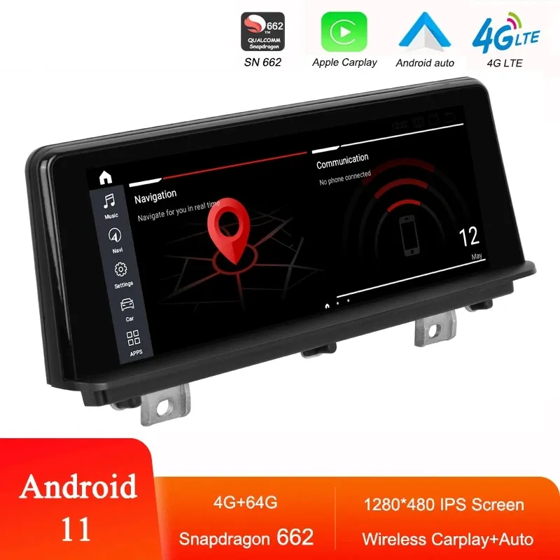 CAR Radio Android 11 SN662 Multimedia Player för BMW 1/2 Series F20 F21/F22/F23 med CarPlay 8.8 '' Skärm GPS Navigatio