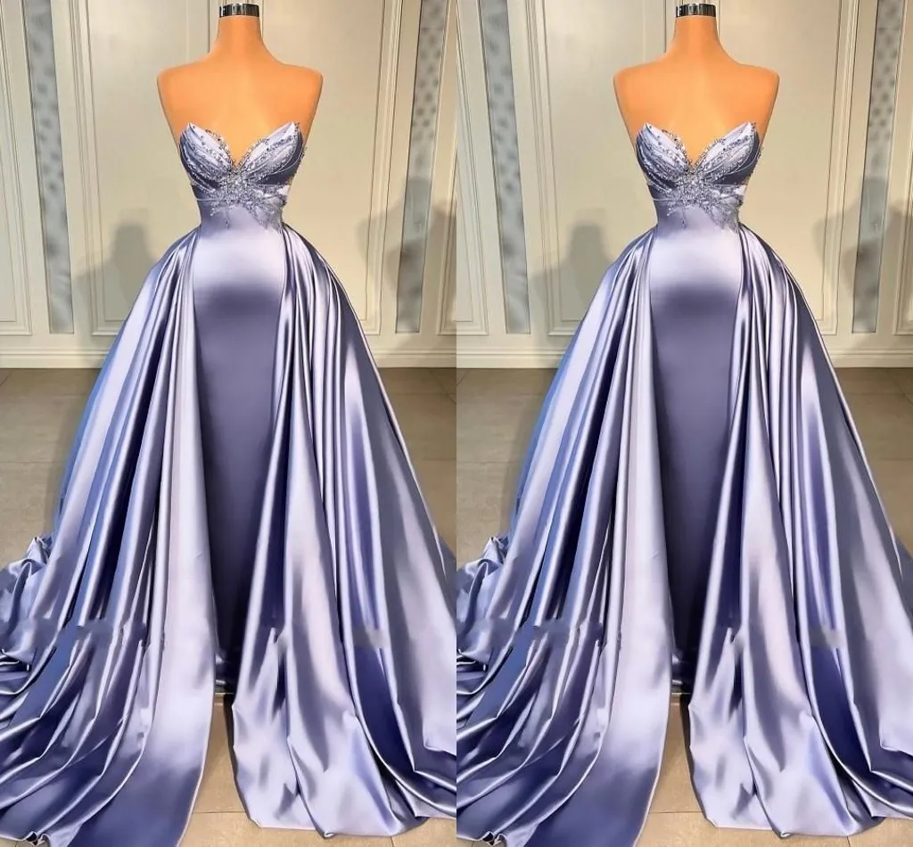 Dubai Arabic Mermaid Dresses Sweetheart Beadings Long Train Formal Evening Party Dress Prom Birthday Pageant Celebrity Special Ocn Gowns 2024