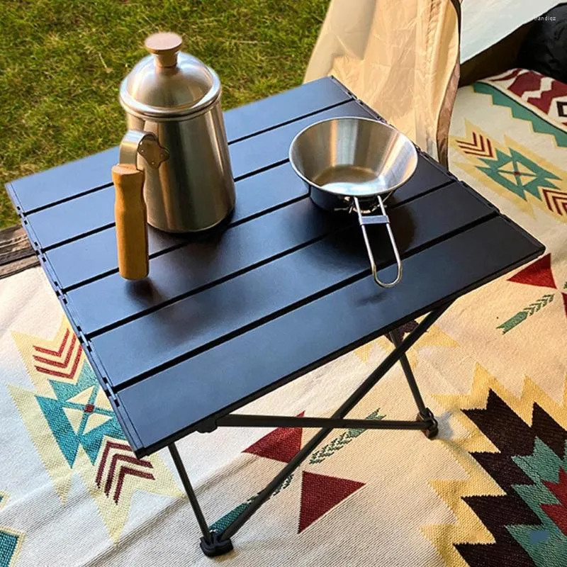 Móveis de acampamento portable Ultra Light Dobing Desk Table Camping Table ao ar livre jantar de piquenique churrasco saco de armazenamento preto