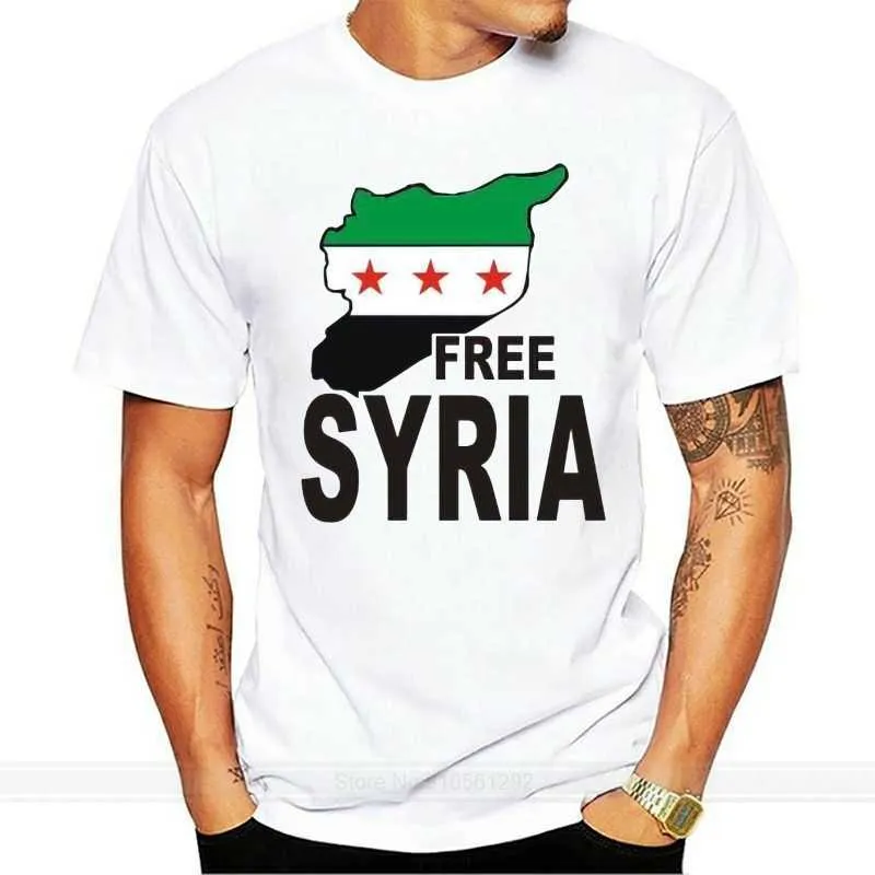 T-shirts pour hommes Livraison gratuite Mens New Fashion O Neck Top Tee Free Syria T Shirt 100% Cotone Activism Syrian Respect Mens Tee Shirt J230516