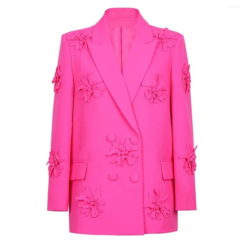 Trajes de mujer primavera y otoño hecho a mano estereoscópico femenino celebridad Internet moda Senior señoras traje chaqueta mujer Blazer