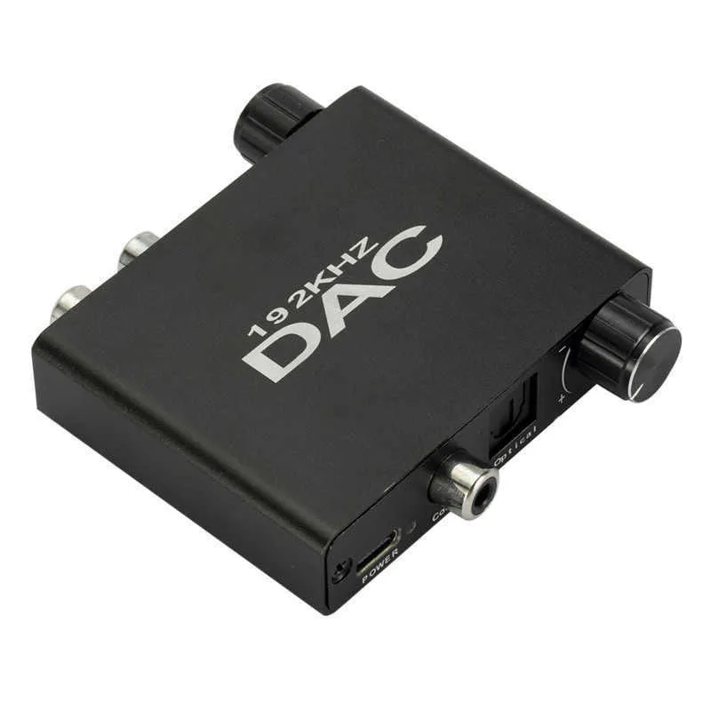 Digital to analog 3.5 audio converter DAC 192KHz adjustable volume with bass adjustment spdif RL