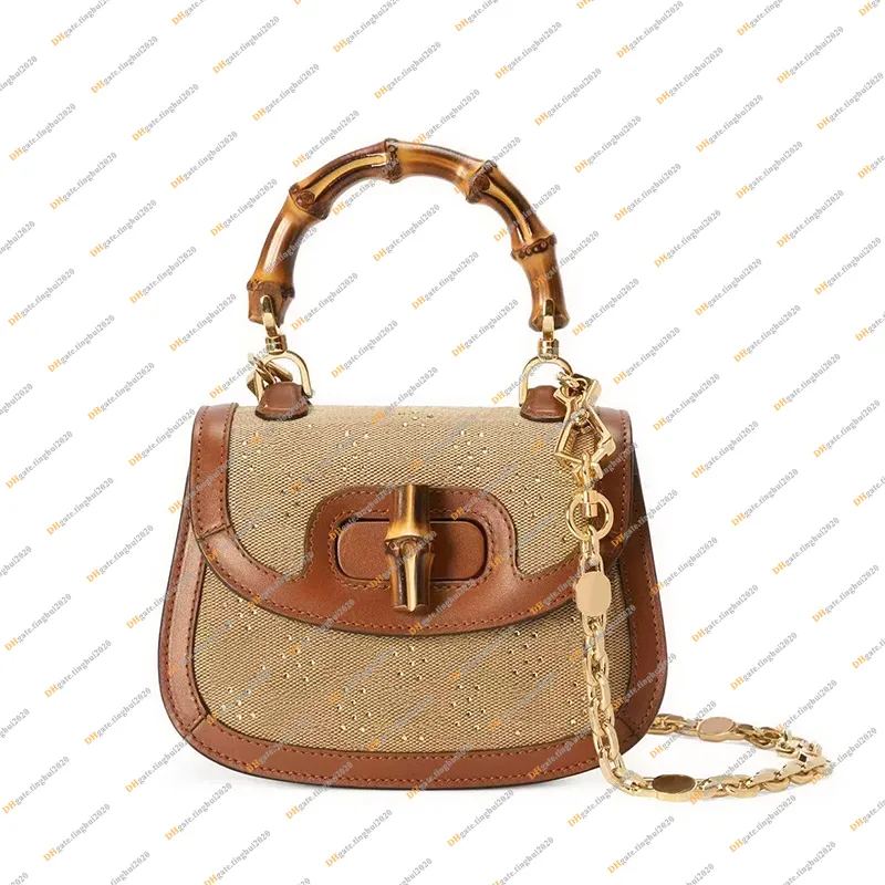Ladies Fashion Casual Designe Luxury Bamboo 1947 Chain Bag Totes Handbag Crossbody Shoulder Bag Messenger Bag TOP Mirror Quality 735116 Pouch Purse