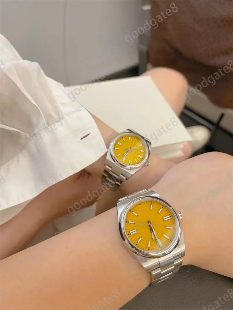 41 36mm Dial Luxury Watch Designer Classic Watches Moda Decorativa Oyster Perpetual Relogio Masculino 2813 MOVIMENTO RELISÃO 124300 Black Amarelo XB05 C23