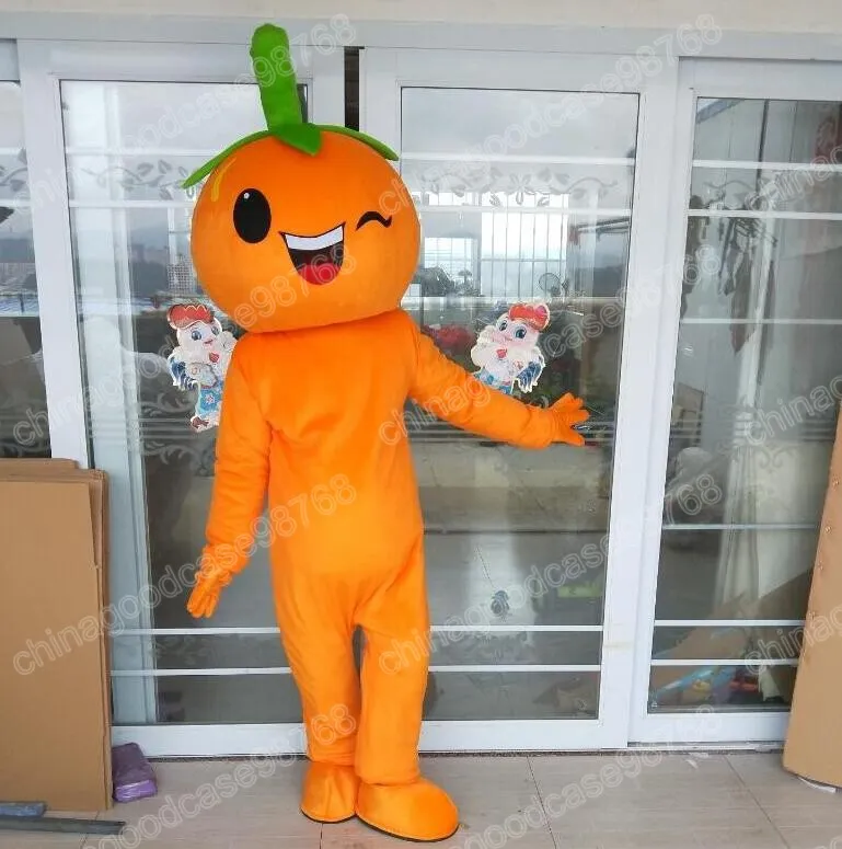 Prestaties oranje mascotte kostuum hoogwaardige carnival festival jurk Halloween kerst unisex outdoor advertentie outfit pak