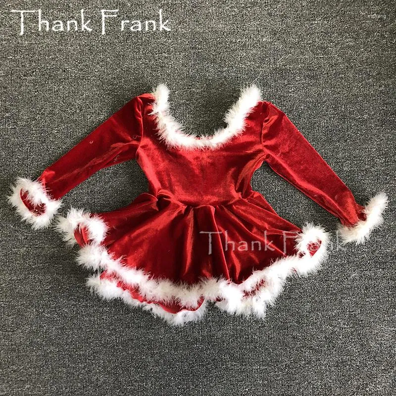 Velvet Feather Christmas Latin Christmas Jumper Dress For Girls Red Long Sleeve Dance Costume By Thank Frank C386 From Erzhang 42.9 DHgate.Com